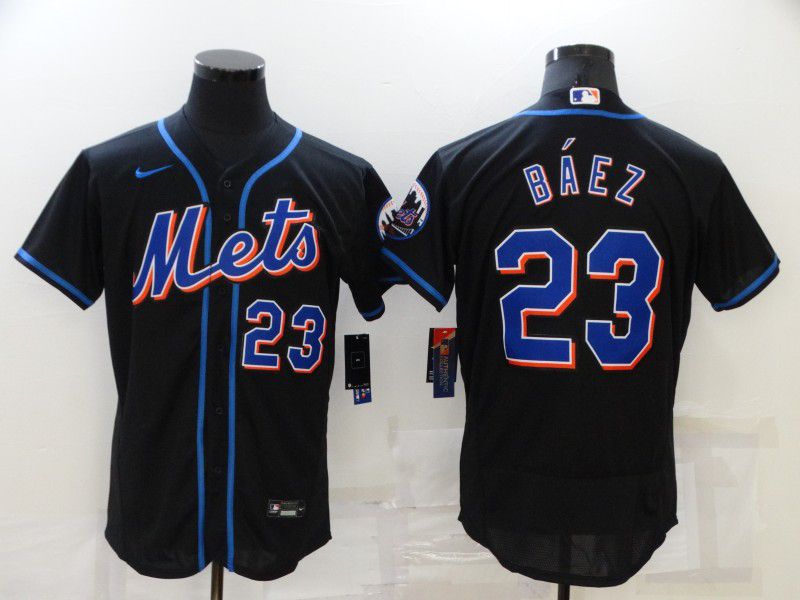 Men New York Mets #23 Baez Black Elite 2022 Nike MLB Jersey